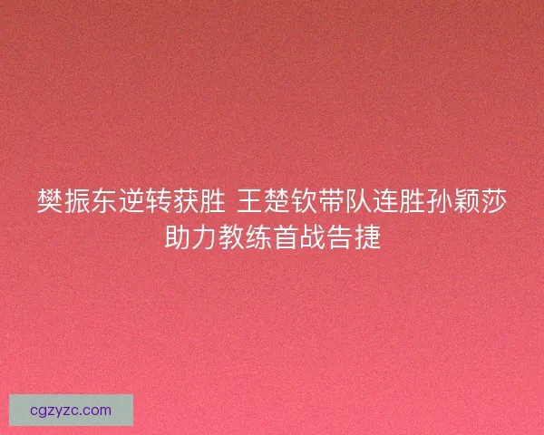 樊振东逆转获胜 王楚钦带队连胜孙颖莎助力教练首战告捷