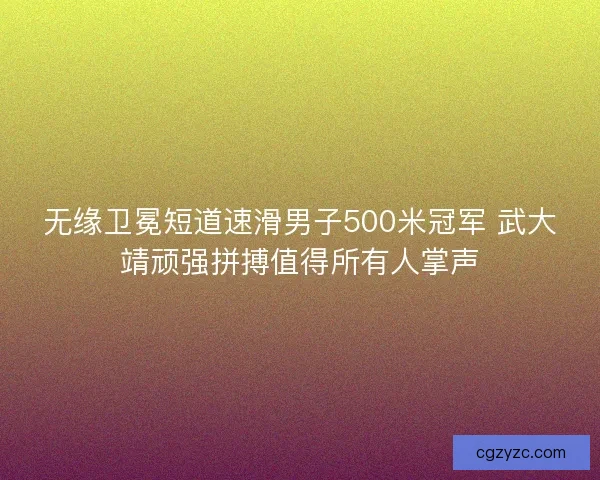 无缘卫冕短道速滑男子500米冠军 武大靖顽强拼搏值得所有人掌声 无缘卫冕短道速滑男子500米冠军 武大靖顽强拼搏值得所有人掌声